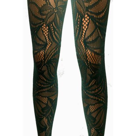 Collant Caprices dentelle Feuilles dentelle d'automne