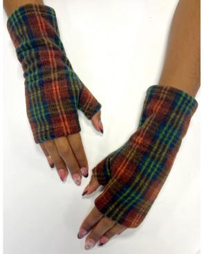 Mitaines Polaire Tartan Bordeaux Vert
