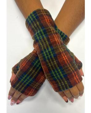 Mitaines Polaire Tartan Bordeaux Vert
