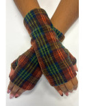Mitaines Polaire Tartan Bordeaux Vert