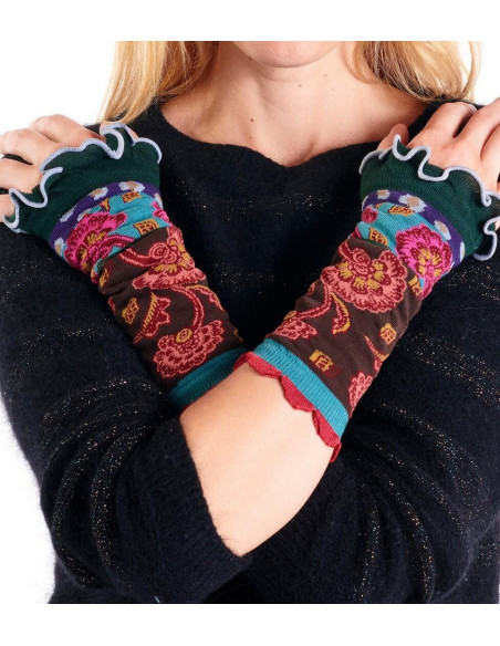 Mitaines fantaisie Fleurs Dye Dub et Drino