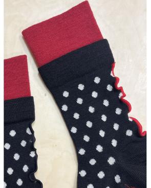 chaussettes-Berthe-aux-grands-pieds-Dots-noirs-et-blancs-détails