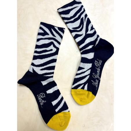 Chaussettes Berthe aux Grands Pieds Laine zèbre