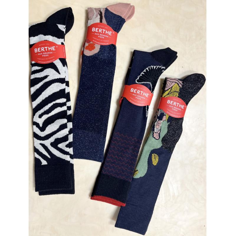Assortiment Mi bas Berthe aux grands pieds laine poétique safari Assortiment Mi bas Berthe aux grands pieds laine poétique safari