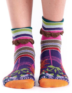 Chaussettes Dub et Drino Carreaux bouquet Fleuris