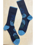 Chaussettes Berthe aux grands Pieds laine Homme Hortensia Bleus