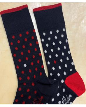 Chaussettes Berthe aux grands Pieds laine Homme Polka Dots asymétriques