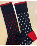 Chaussettes Berthe aux grands Pieds laine Homme Polka Dots asymétriques