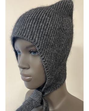 Bonnet De loup Laine Angora Gris