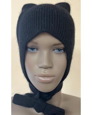 Bonnet de Loup Angora Noir