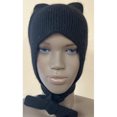 Bonnet de Loup Angora Noir