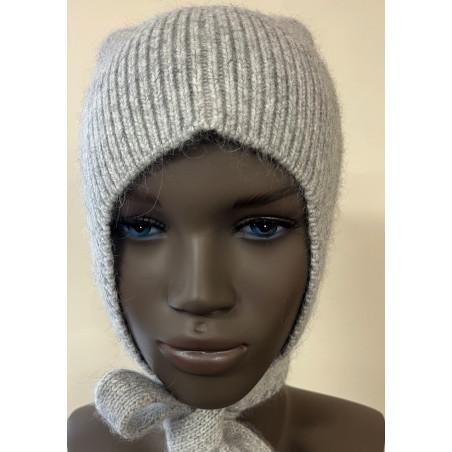 Bonnet de Loup Angora Gris clair