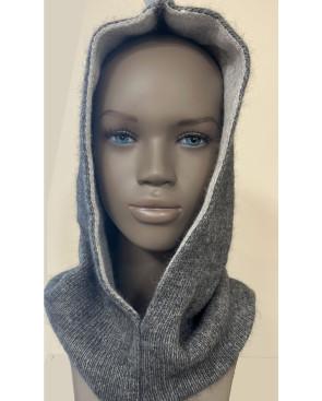 Bonnet Capuche Laine Angora Caprices Acier