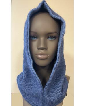 Cagoule-bonnet-laine-angora-Bleu-face