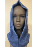 Bonnet Capuche Bleu Jeans Laine Angora Caprices
