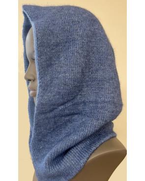 Cagoule-bonnet-laine-angora-Bleu-profil
