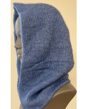 Bonnet Capuche Bleu Jeans Laine Angora Caprices