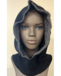 Bonnet Capuche Laine Angora noir Caprices
