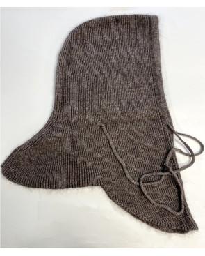 Cagoule-capuche-laine-angora-cordon-taupe-plat