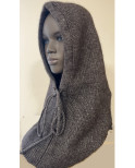 Cagoule Capuche Laine Angora Taupe