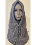 Cagoule Capuche Laine Angora Taupe