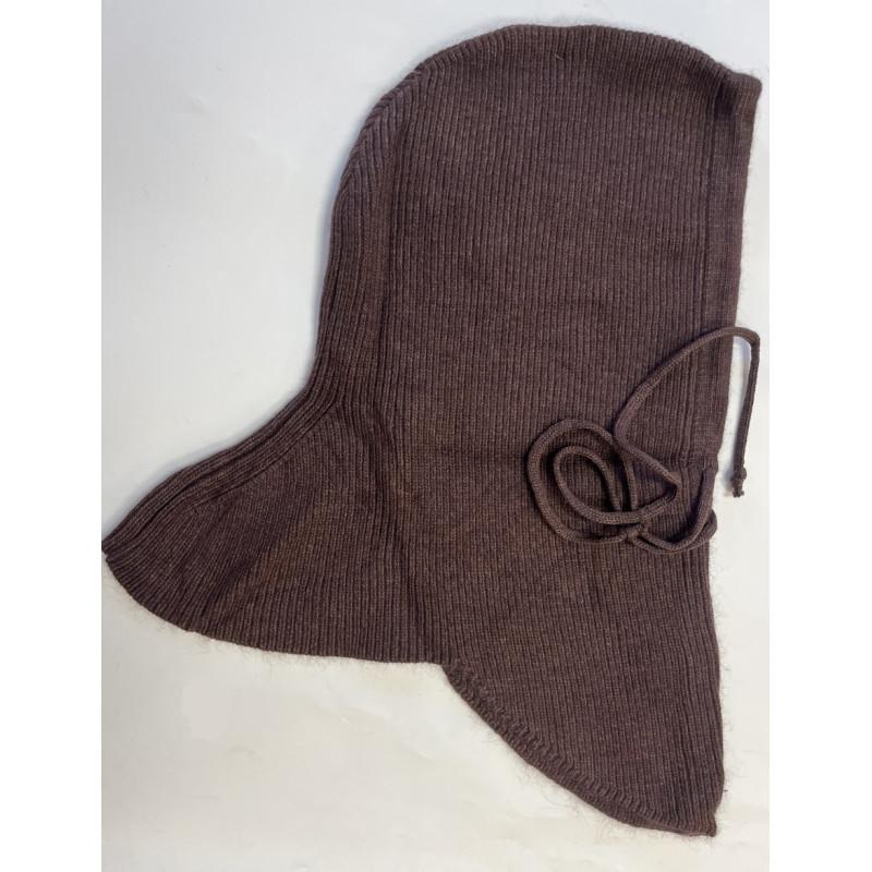 Cagoule Capuche Laine Angora Marron