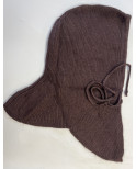Cagoule Capuche Laine Angora Marron