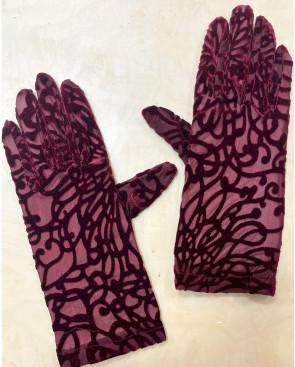 Gants-Tulle-arabesque-abstrait-noir-rouge
