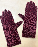 Gants Velvet dévoré arabesque Rouge