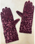 Gants Velvet dévoré arabesque Rouge
