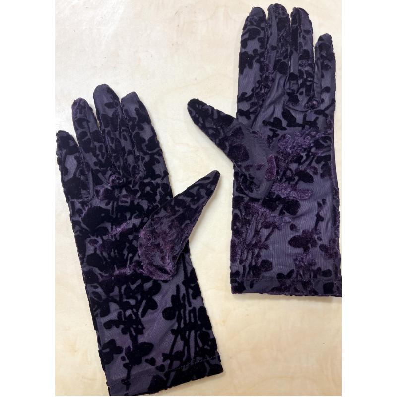 Gants Velvet dévoré Vignes fleuries
