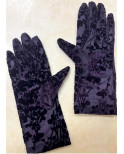 Gants Velvet dévoré Vignes fleuries
