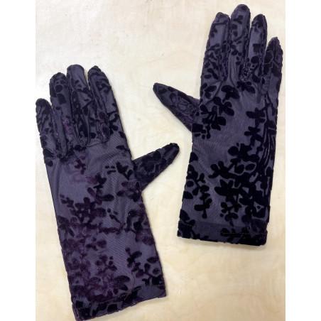 Gants Velvet dévoré Vignes fleuries