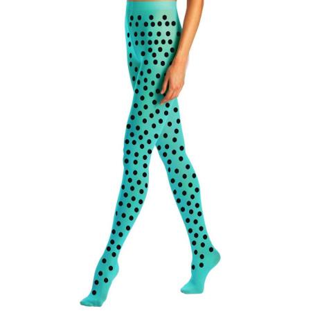 collant opaque 60-les-petits-caprices--gros-poka-dots-lagon-pois-noir