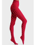 Collant Fushia Pois rouges Tendance Bicolore Collant Fushia Pois rouges Tendance Bicolore