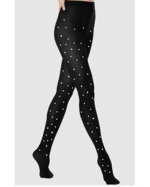 collant opaque 60-les-petits-caprices-poka-dots-noir-pois-blancs