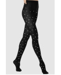 Collant Noir Opaque petit pois Blancs Collant Noir Opaque petit pois Blancs