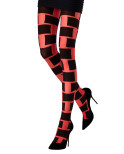 Collant Emilio Cavallini Cubes et Briques Rouge Collant Emilio Cavallini Cubes et Briques Rouge