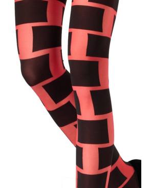 Collant Emilio Cavallini Cubes et Briques Rouge