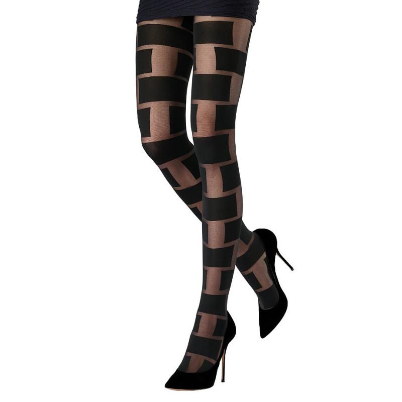 Collant Emilio Cavallini Cubes et Briques Noir
