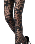 Collant Emilio Cavallini Fleurs en négatif Noir