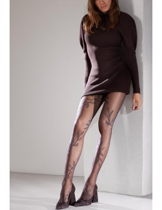 Collant Le Bourget Création Feuilles D'argent 15J7 détail 2