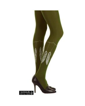Collant Zohara kaki plumes