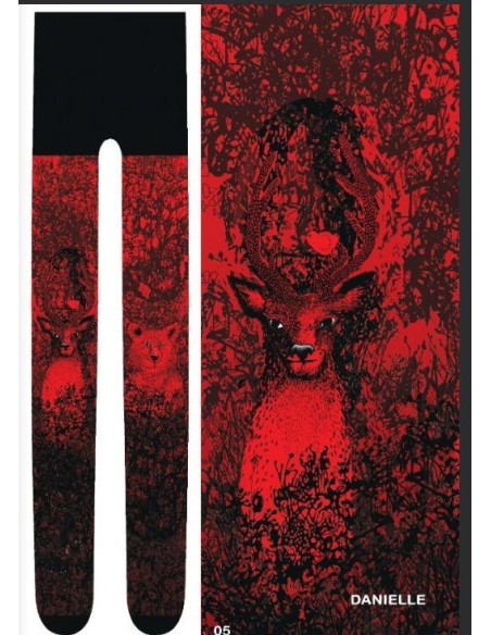 Collant Marieantoilette imprimé rouge Danielle