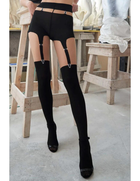 Collant Effet Porte jarretelle et bas opaque Trasparenze détail