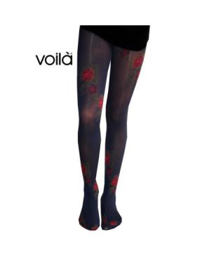 collant jolies Roses brillantes marine