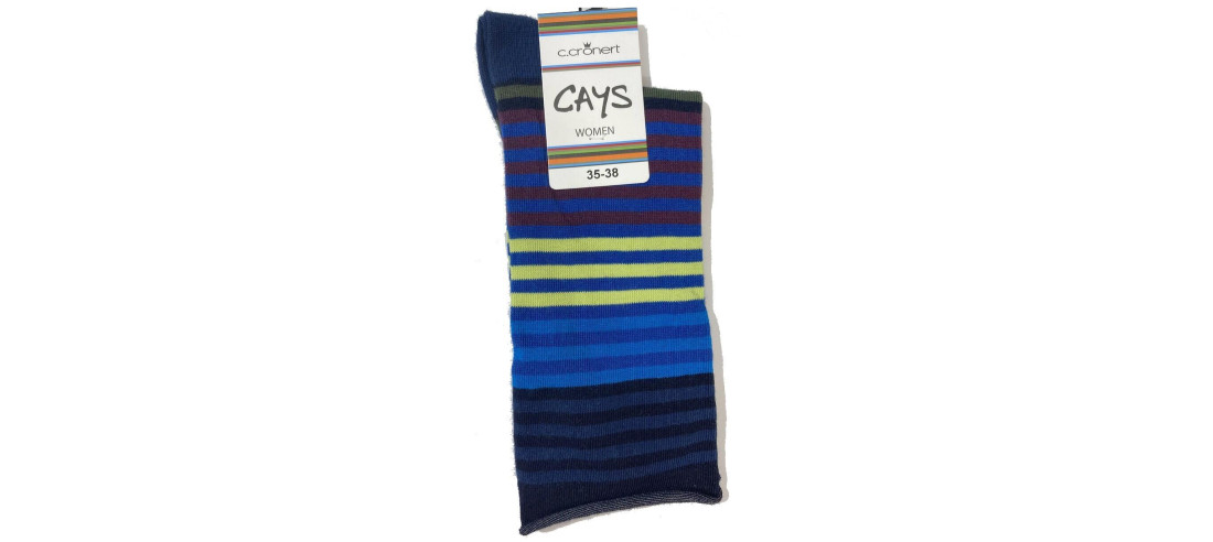 Chaussettes Cronert Sans compression Multi Rayures bleues jaunes