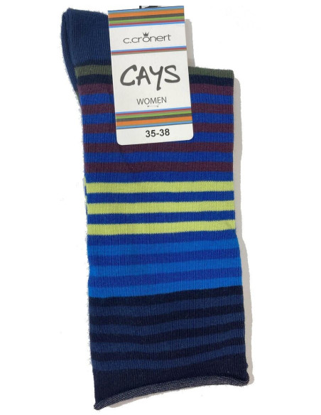 Chaussettes Cronert Sans compression Multi Rayures bleues jaunes
