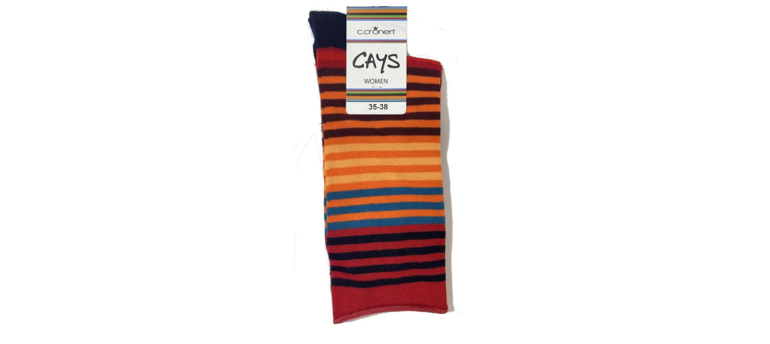 Chaussettes Cronert Sans compression Multi Rayures rouges oranges