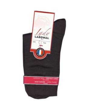  Chaussettes Labonal Laine intérieure coton marron